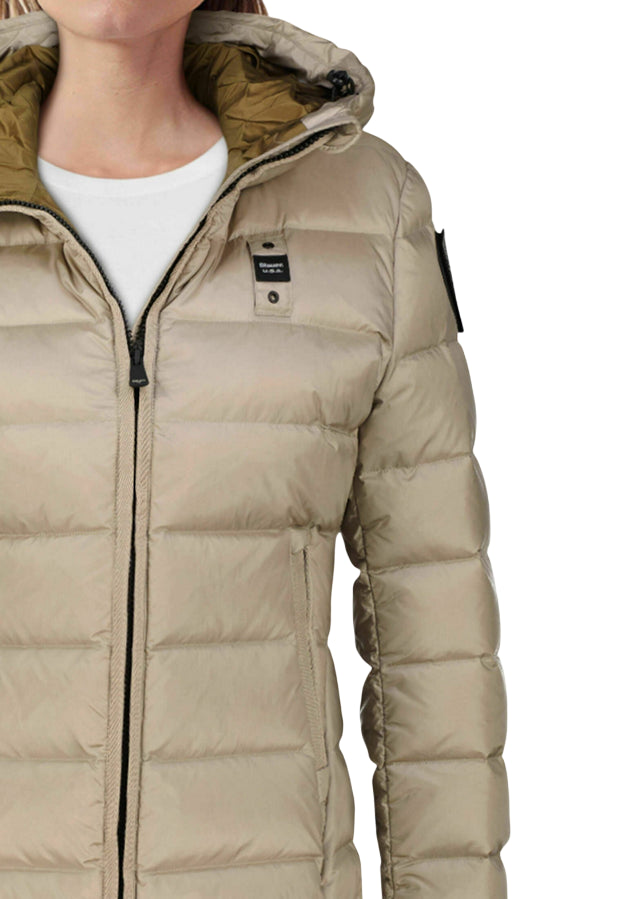 Blauer Charme Fitted Down Jacket 25WBLDC03100-A06047 Mist Grey – Piumino Donna Elegante