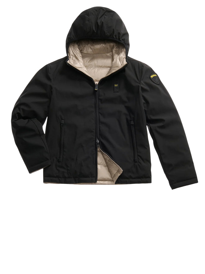 Blauer Giubbotto Uomo Reversibile Ballard in Nylon Neoprene - Nero - 25WBLUC06082-005480