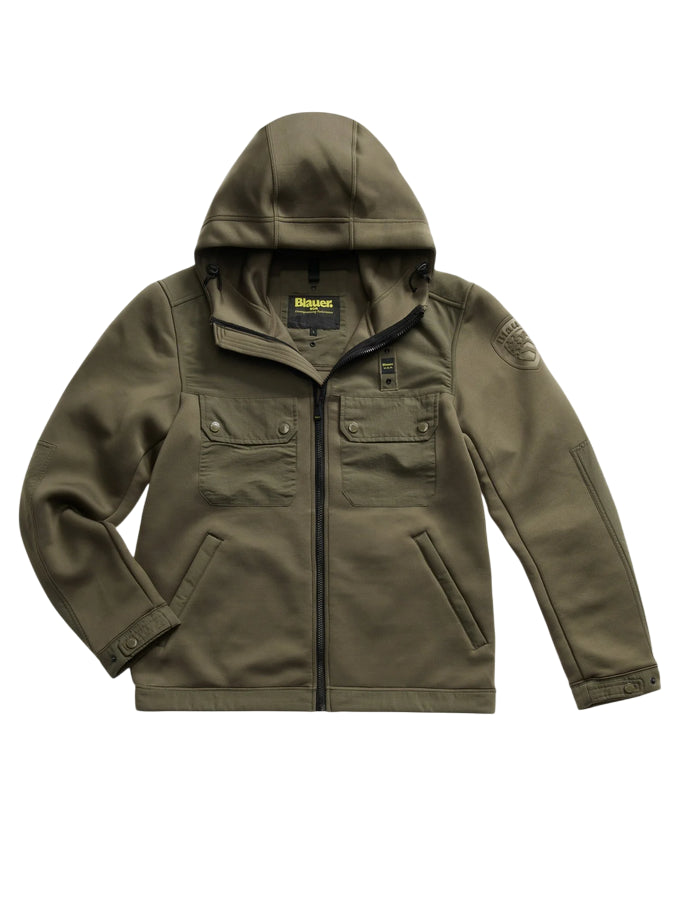 Blauer Rodman Scuba Multi Pocket Sweatshirt 25WBLUF02252-004745 670 Verde – Felpa Uomo Tecnica