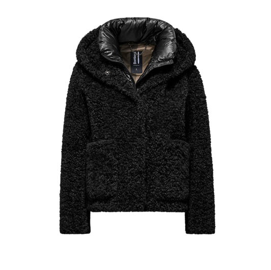 Bomboogie Cappotto Donna Ecopelliccia Nera GW9191TSFC 90 - Stile Invernale Versatile