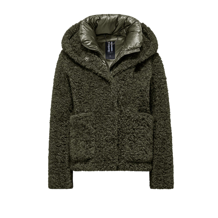 Bomboogie Cappotto Donna Ecopelliccia Verde GW9191TSFC 365 | Stile Invernale Versatile