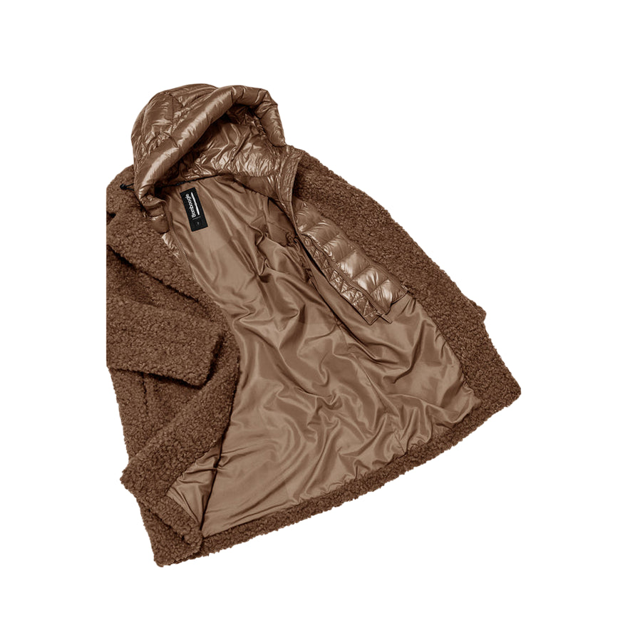 Bomboogie Odessa Overcoat CW6570TSFC5_172 Tortora- Cappotto lungo donna elegante e funzionale