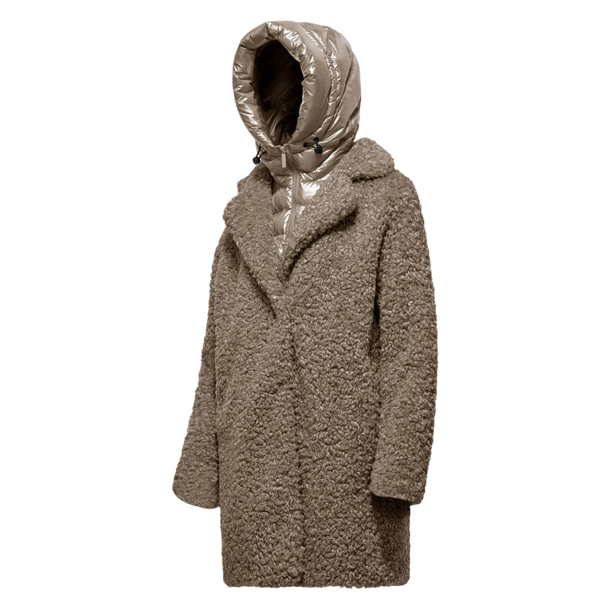Bomboogie Odessa Overcoat CW6570TSFC5_172 Tortora- Cappotto lungo donna elegante e funzionale