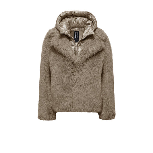 Bomboogie Paris Coat GW9148TFRL5_172 Tortora - Cappotto corto donna in pelliccia sintetica