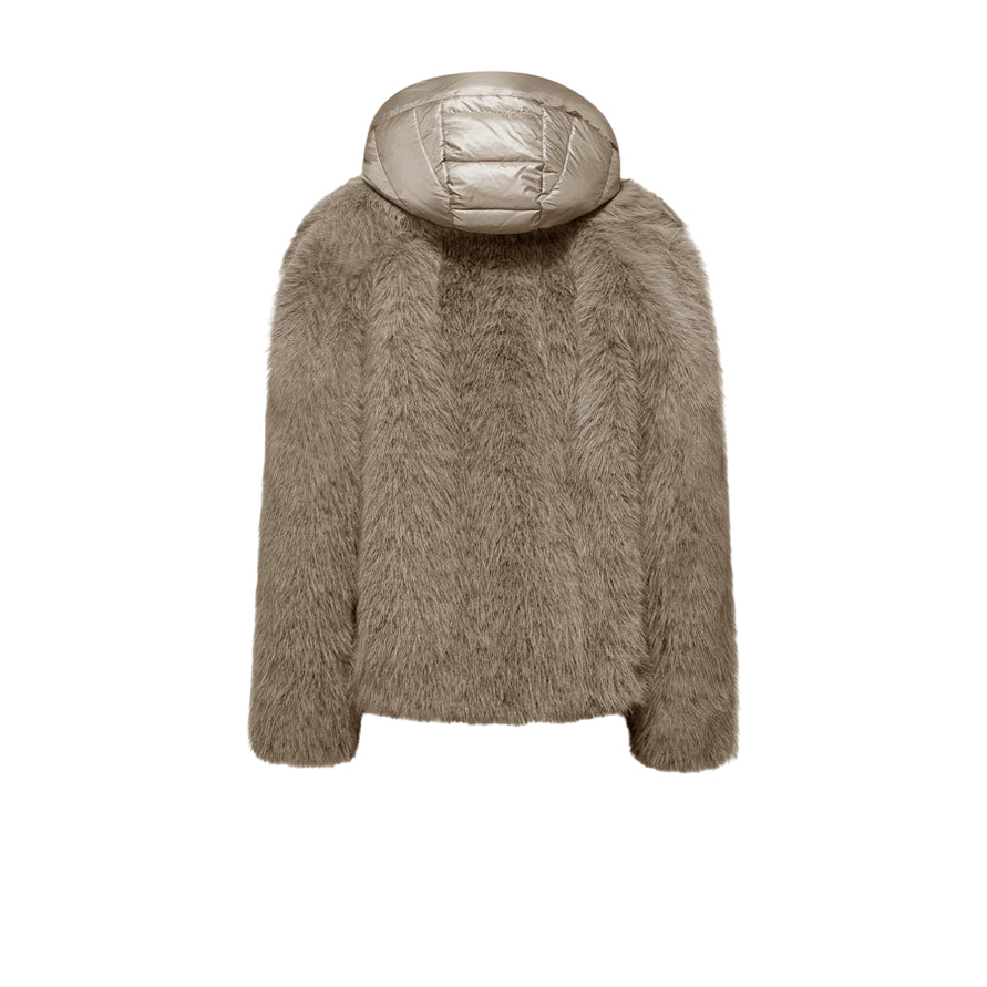 Bomboogie Paris Coat GW9148TFRL5_172 Tortora - Cappotto corto donna in pelliccia sintetica - posteriore