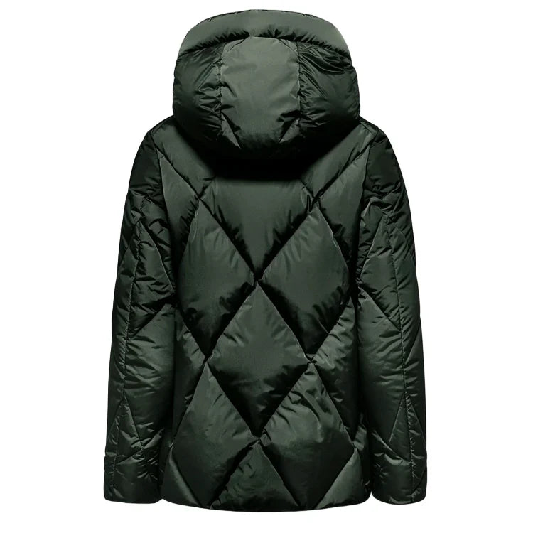 Bomboogie piumino corto da donna trapunta a rombi GW8639TTNP4 347 verde foresta