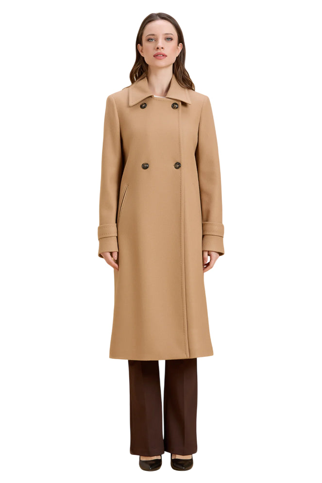 Griffai Cappotto Lungo Doppiopetto Donna DGF6073 Cammello – Eleganza Calda
