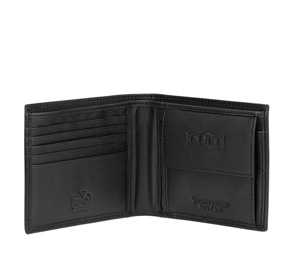 CULT MINI BILLFOLD Portafoglio Nero - 183053 999 - Portacarte in Vera Pelle - interno