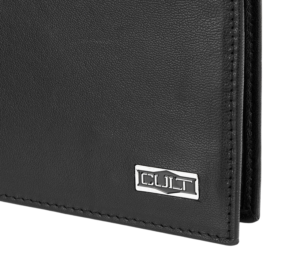 CULT MINI BILLFOLD Portafoglio Nero - 183053 999 - Portacarte in Vera Pelle - logo