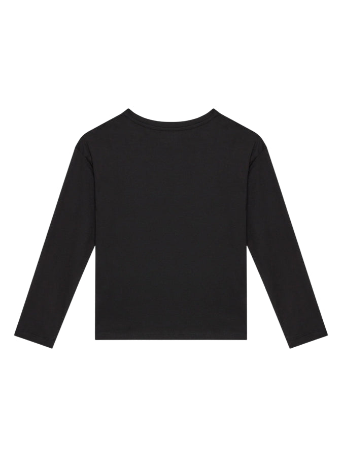 Calvin Klein IG0IG02135 BEH Maglietta Manica Lunga Ragazzo Nero - T-shirt Logo CK Comfort e Stile - retro