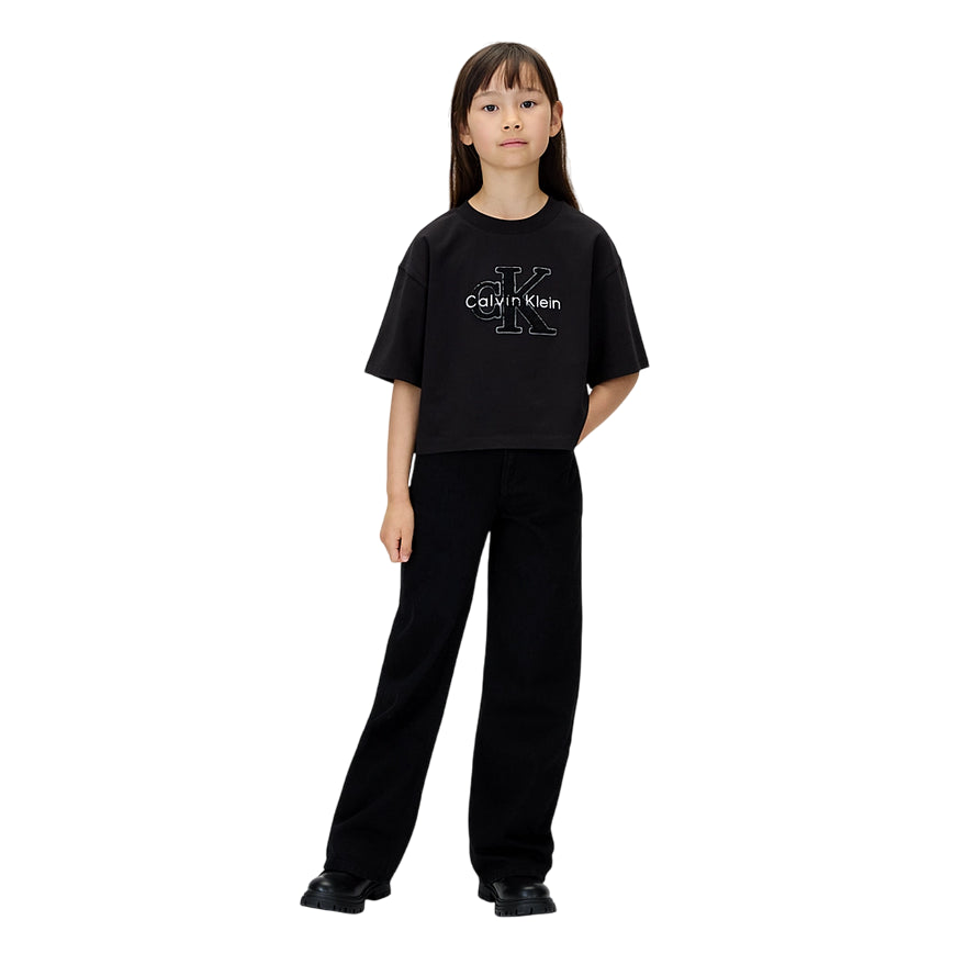 Calvin Klein Jeans High Rise Wide Leg IG0IG029981BY Blu per Bambina - Jeans a Vita Alta con Gamba Larga