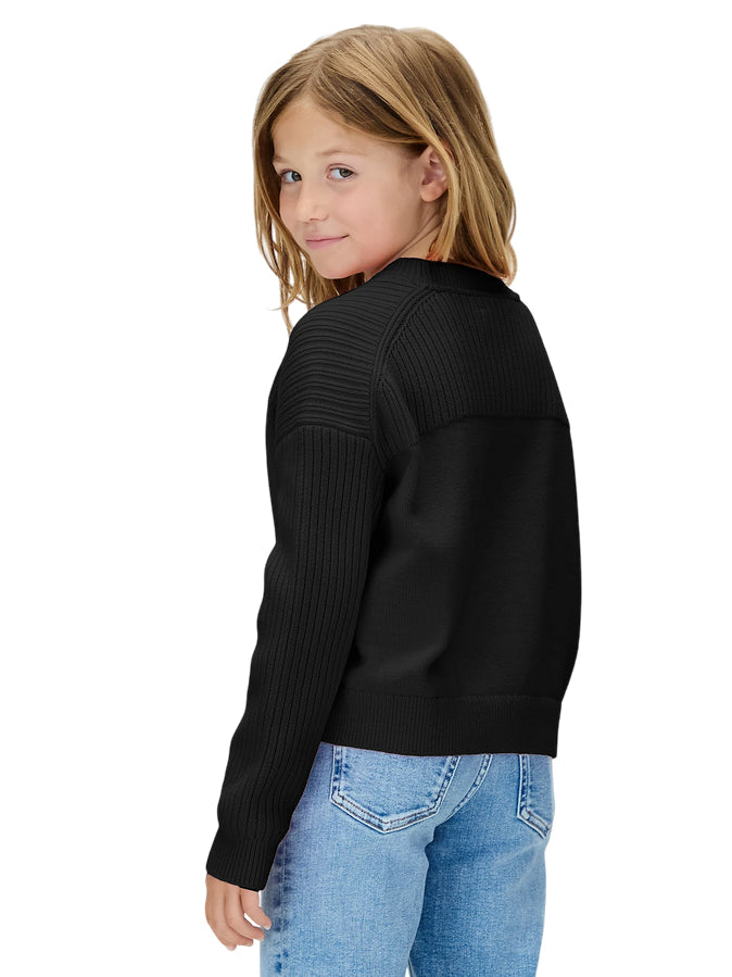 Calvin Klein MONOLOGO CN SWEATER IG0IG03046 BEH Nero - Maglioncino Girocollo Ragazza Stile Casual - retro