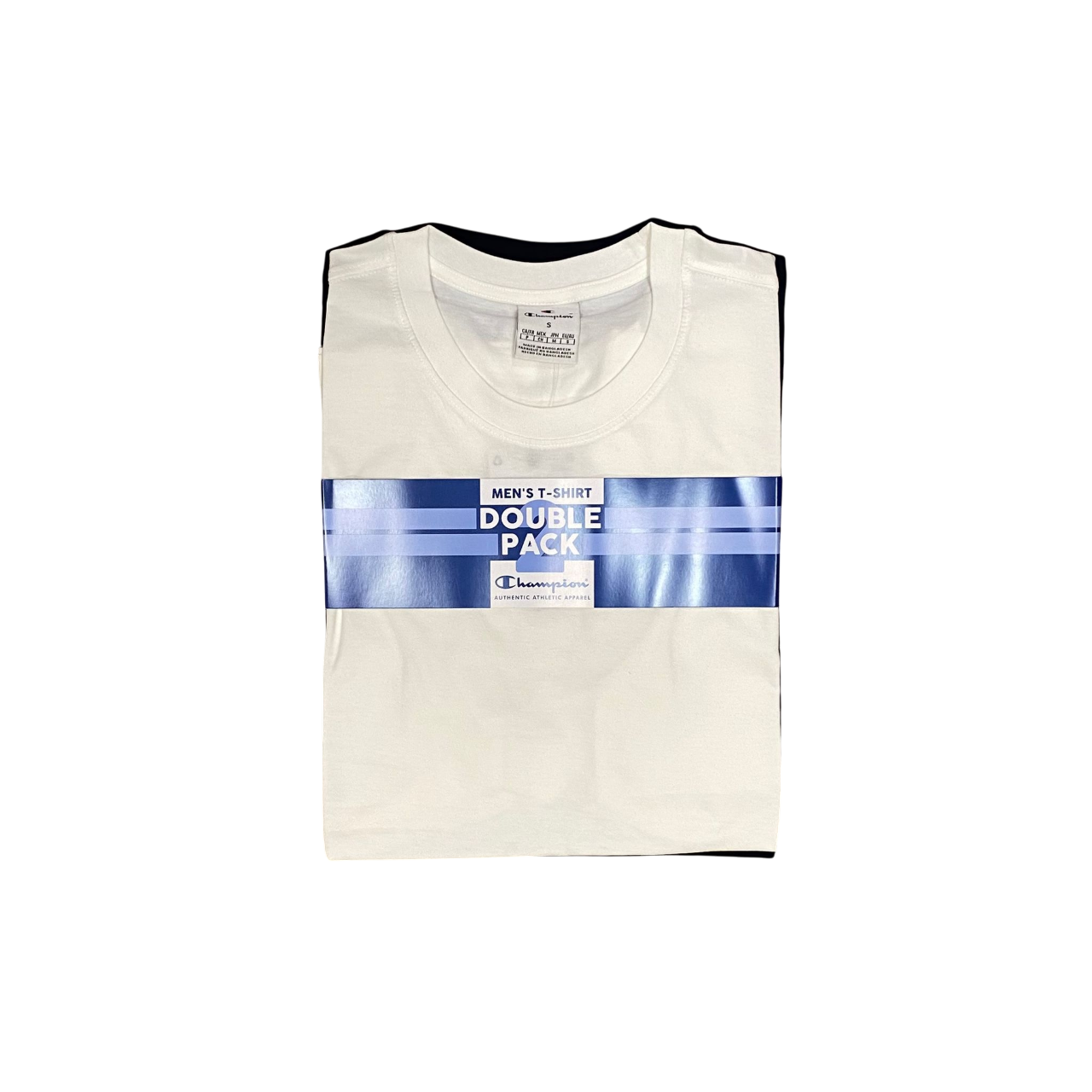 Champion 2 magliette girocollo manica corta da uomo 220267 WW001 bianco-blu