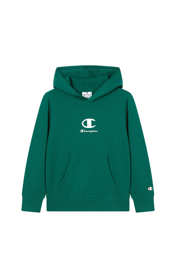 felpa Champion junior con cappuccio 307395 GS584 verde per stile sportivo e comfort quotidiano
