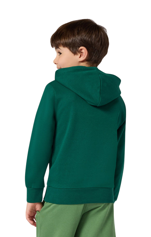 Felpa Champion junior 307395 GS584 vista posteriore con design classico e vestibilità junior verde