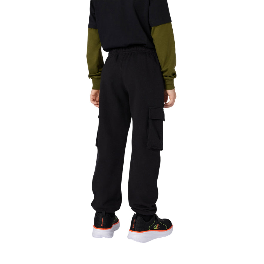 Champion Pantalone Junior Cargo 307331 KK001 Nero - Pantaloni Cargo Bambino in Cotone Felpato Comfort e Stile