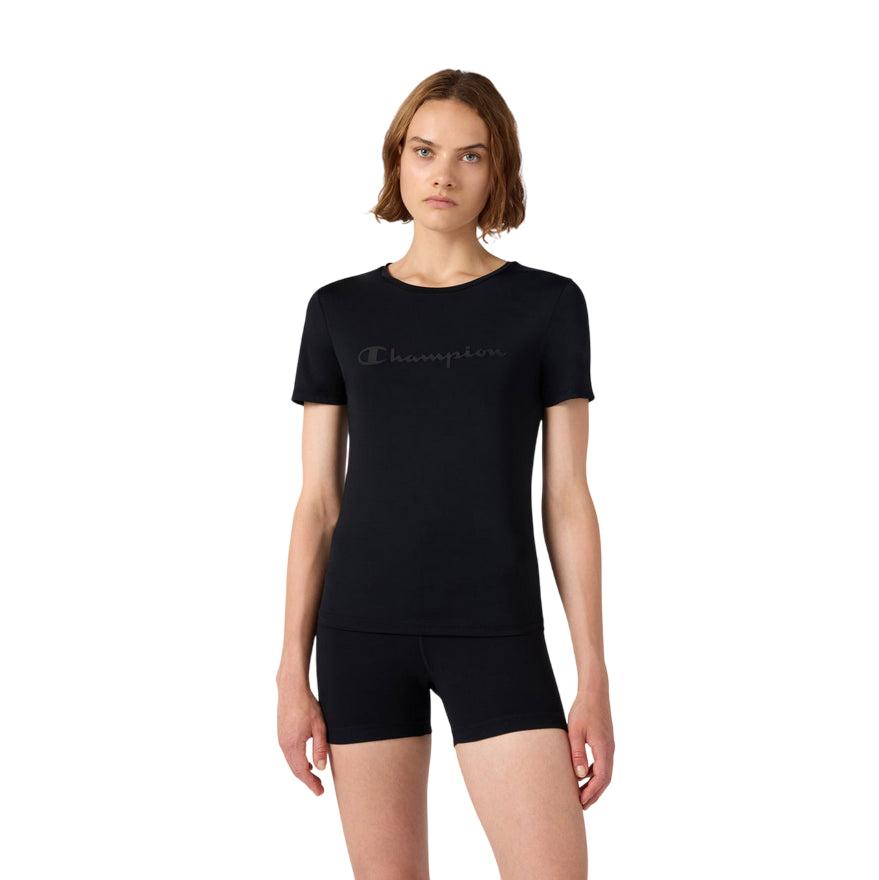 Champion T-shirt donna girocollo Stretch Nera 118393_KK001