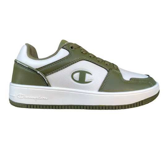 Champion Trainers RD18 Low S21906 GS585 Bianco-Verde| Sneakers basket uomo stile comfort