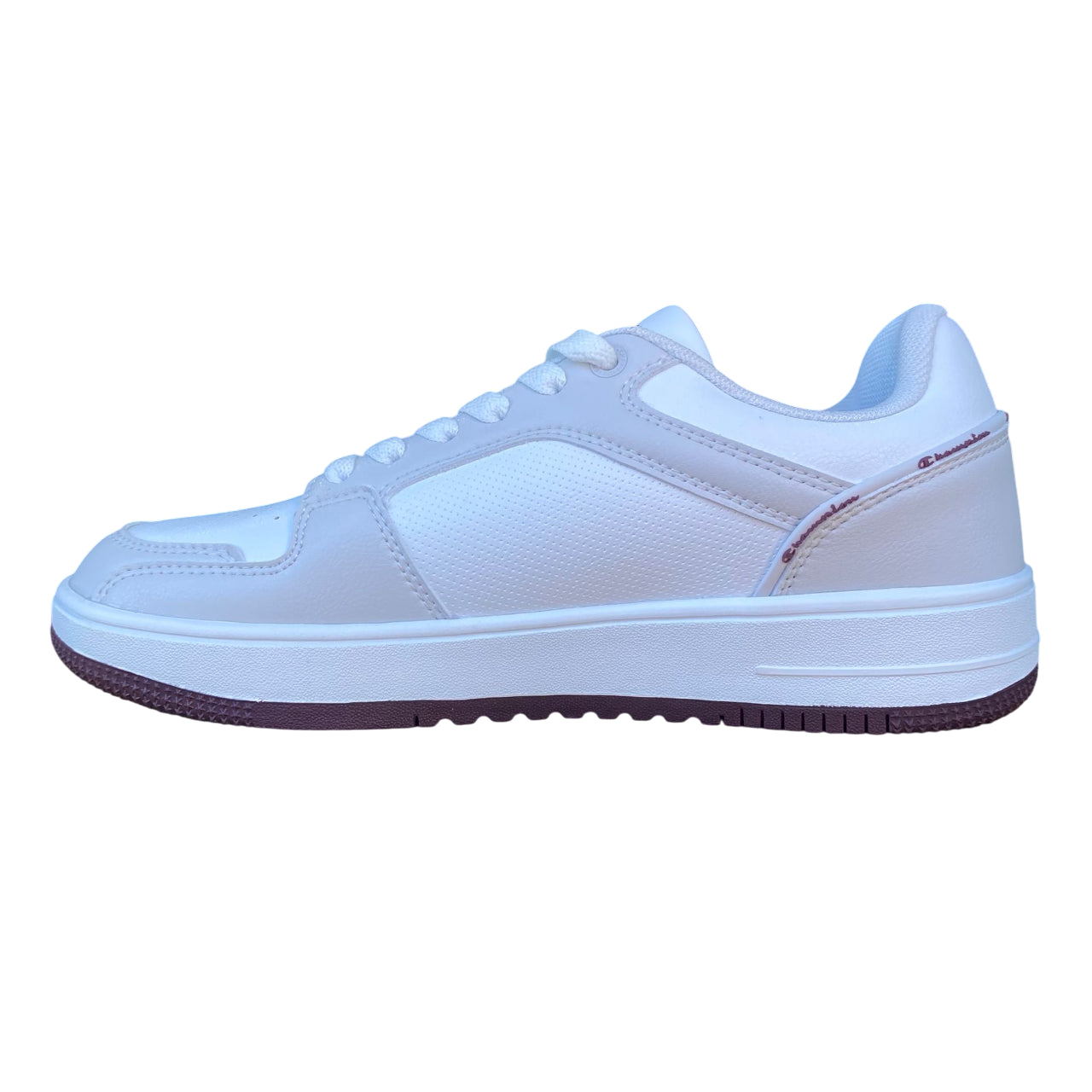 Champion Trainers RD18 Low S21906 WW026 Bianco-Bordeaux | Sneakers basket uomo stile comfort - laterale