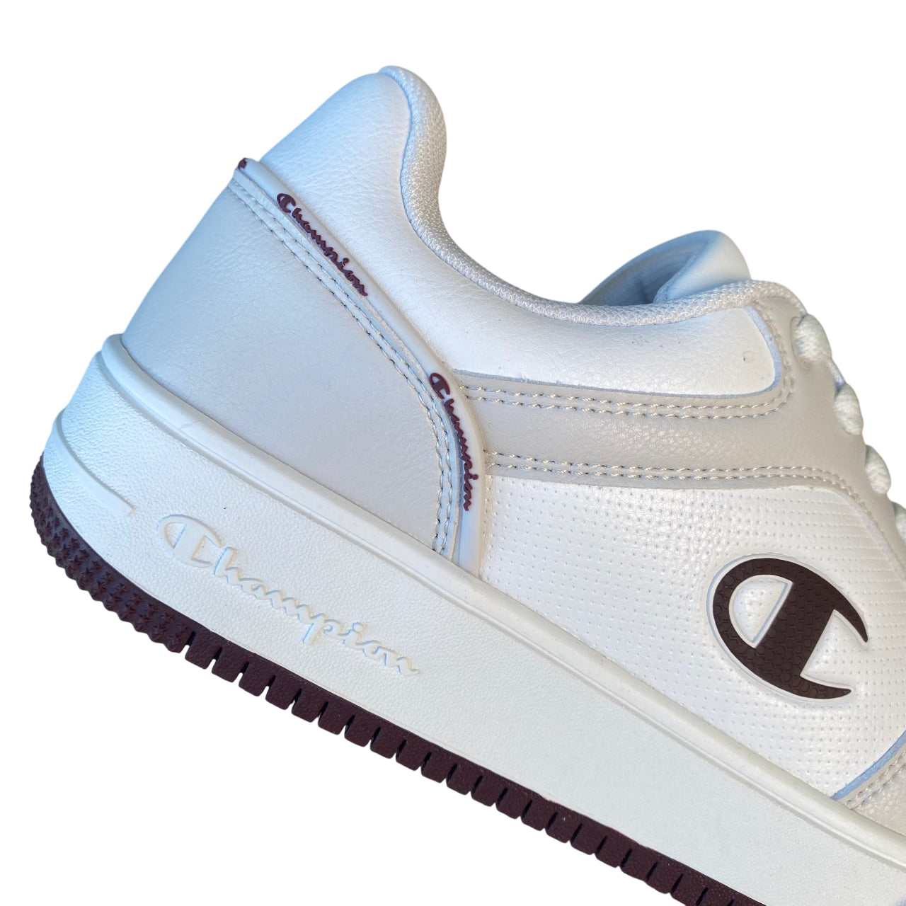 Champion Trainers RD18 Low S21906 WW026 Bianco-Bordeaux | Sneakers basket uomo stile comfort - tallone