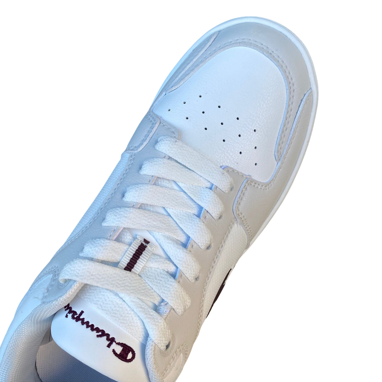 Champion Trainers RD18 Low S21906 WW026 Bianco-Bordeaux | Sneakers basket uomo stile comfort - tomaia