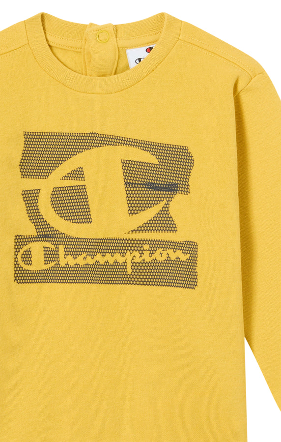 Champion Tuta Bambino Felpa Girocollo 307268 YS153 Giallo-Blu - Tuta Sportiva Comfort e Stile per Bambini