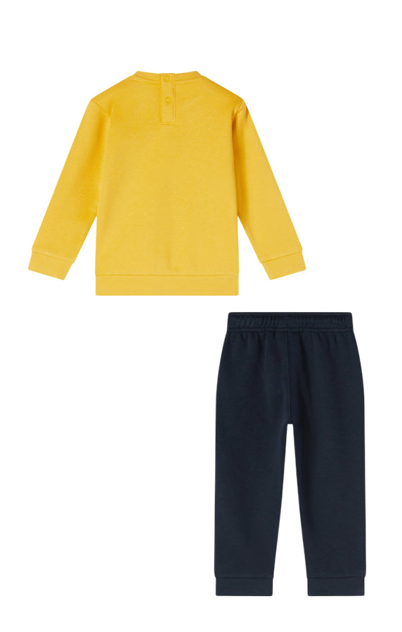Champion Tuta Bambino Felpa Girocollo 307268 YS153 Giallo-Blu - Tuta Sportiva Comfort e Stile per Bambini