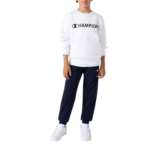 Champion Tuta Girocollo Ragazza 307263 WW001 Bianco - Cotone Morbido e Comfort Assoluto