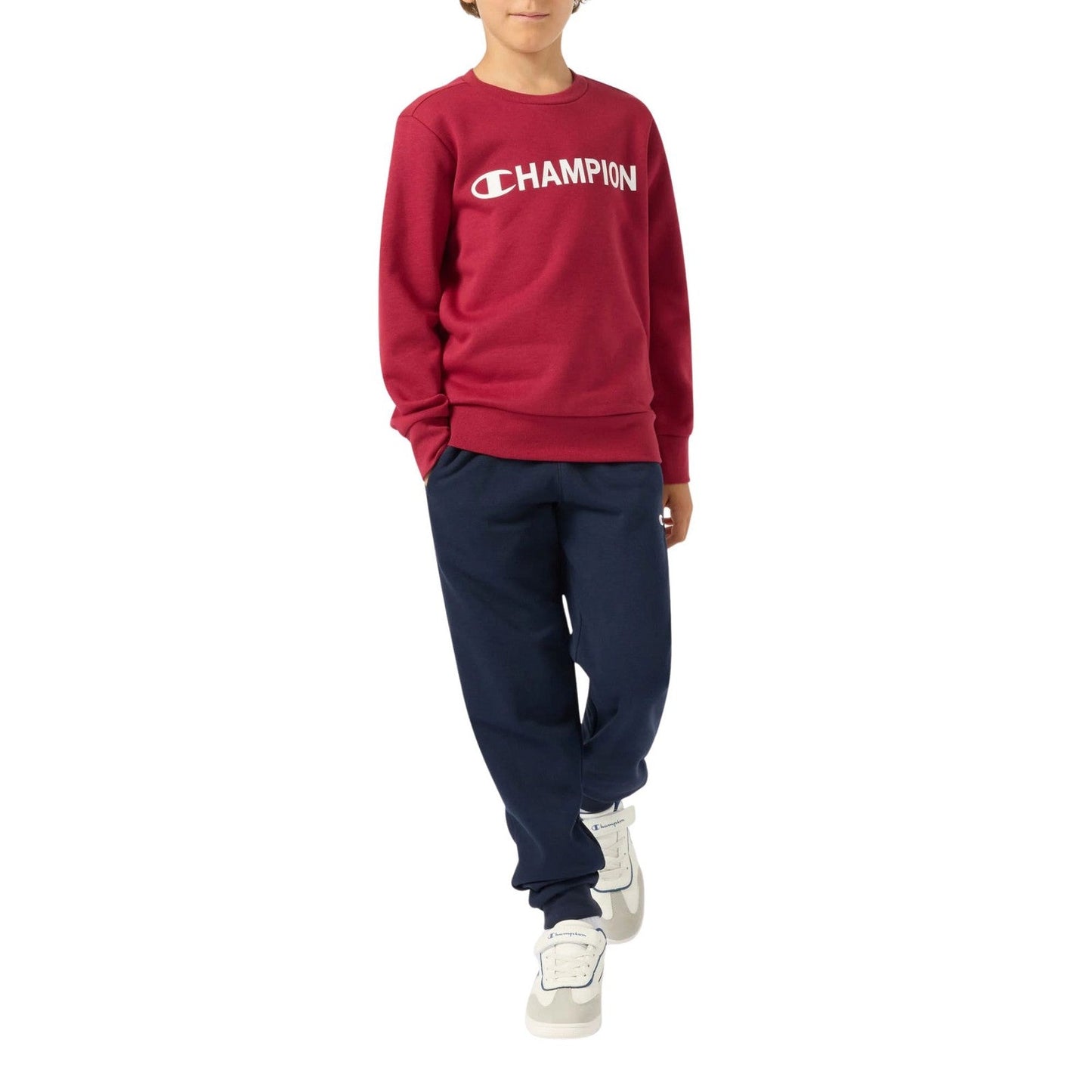 Champion Tuta Junior Felpa Girocollo 307263 RS525 Rubino-Nero - Comfort e Stile per Bambini Attivi