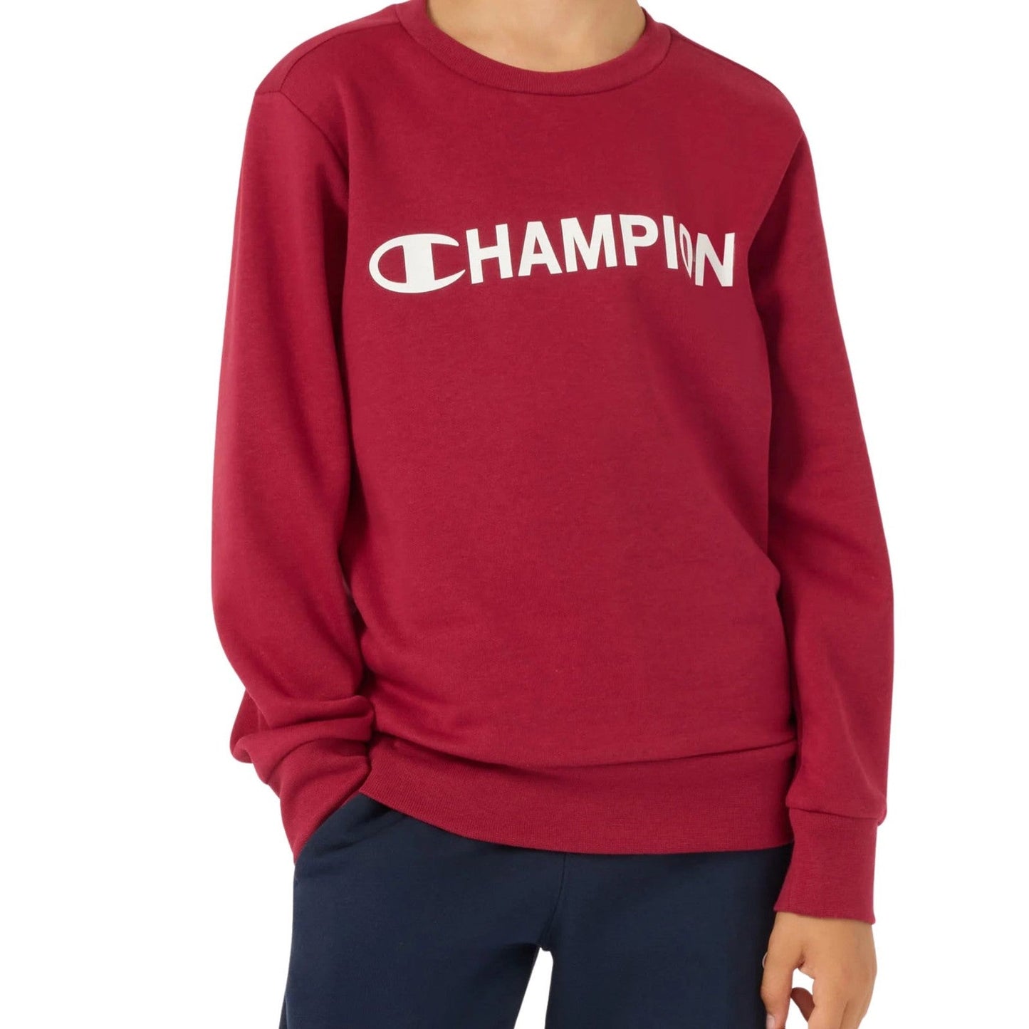 Champion Tuta Junior Felpa Girocollo 307263 RS525 Rubino-Nero - Comfort e Stile per Bambini Attivi