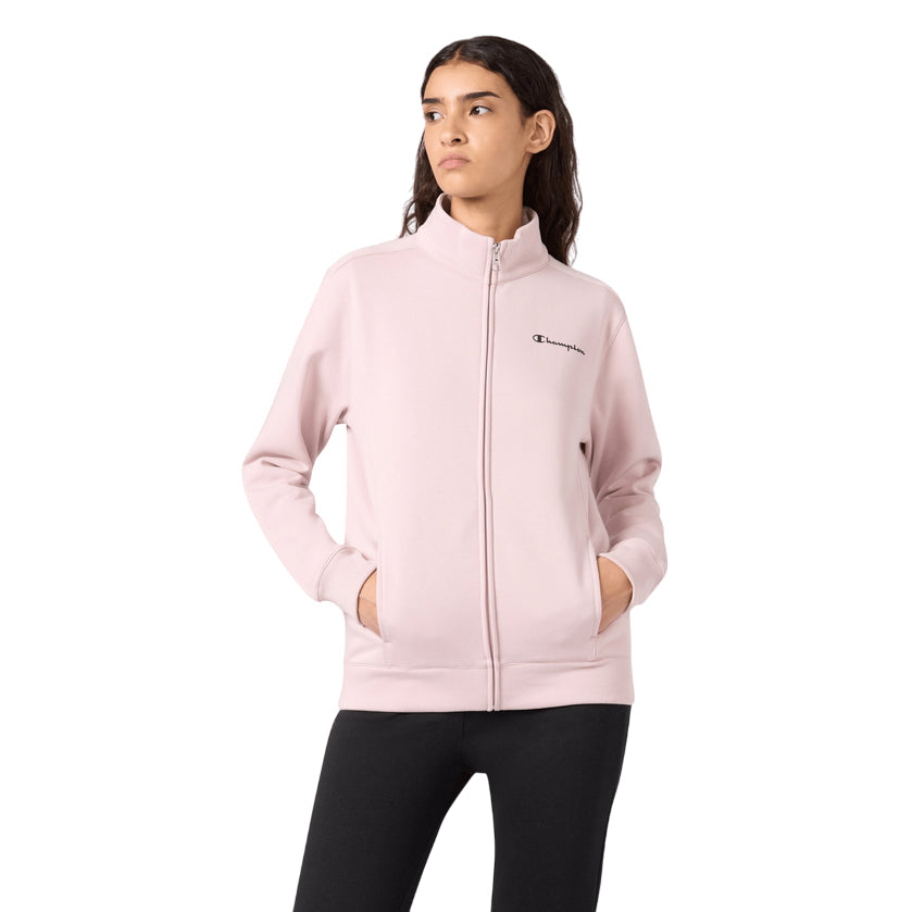 Champion tuta donna full zip 118289 PS208 rosa-nero - completo sportivo elasticizzato comfort e stile