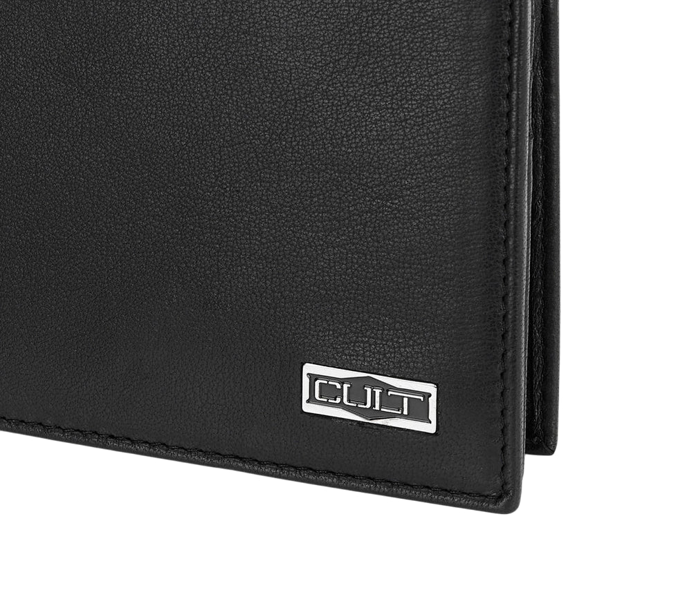 Cult Billfold Portacarte Ian Nero X3EPMX183003999 – Portamonete in Vera Pelle Uomo - logo