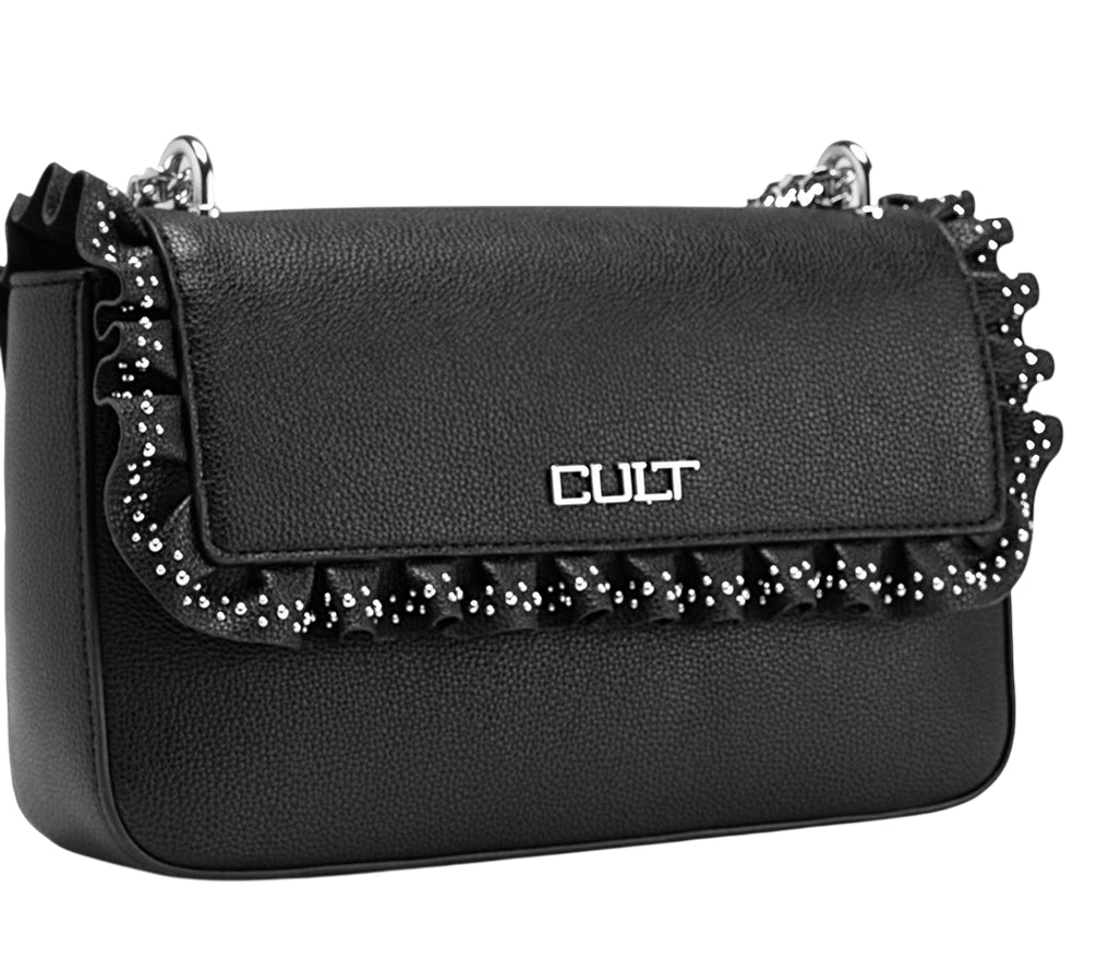 Cult Borsa con Patta Yoko Nero X4FPWX060022999 – Elegante Tracolla in Ecopelle Donna - logo