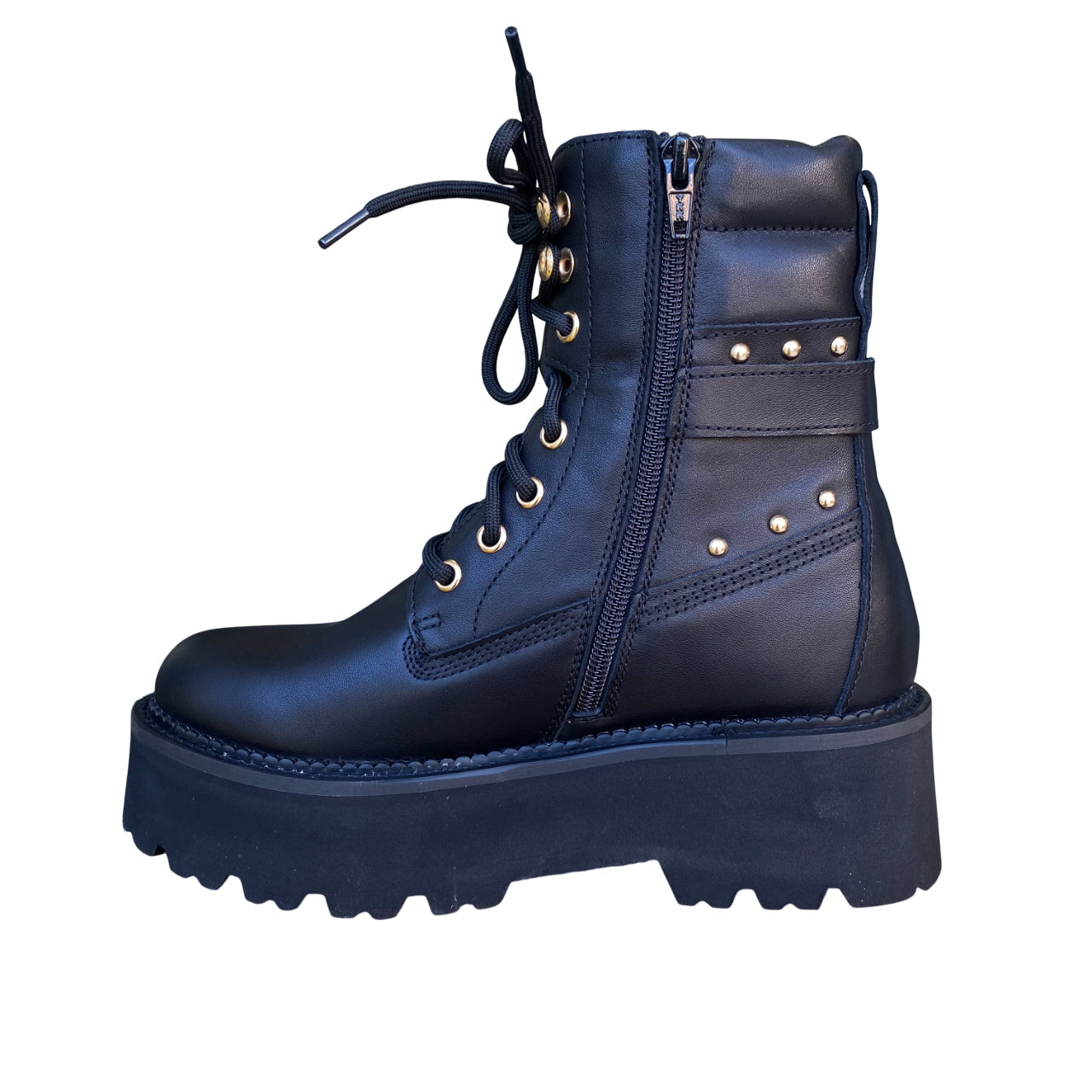 Cult ROCKY 4641 MID W Leather - Scarponcino Donna Borchiato Stivaletto Nero