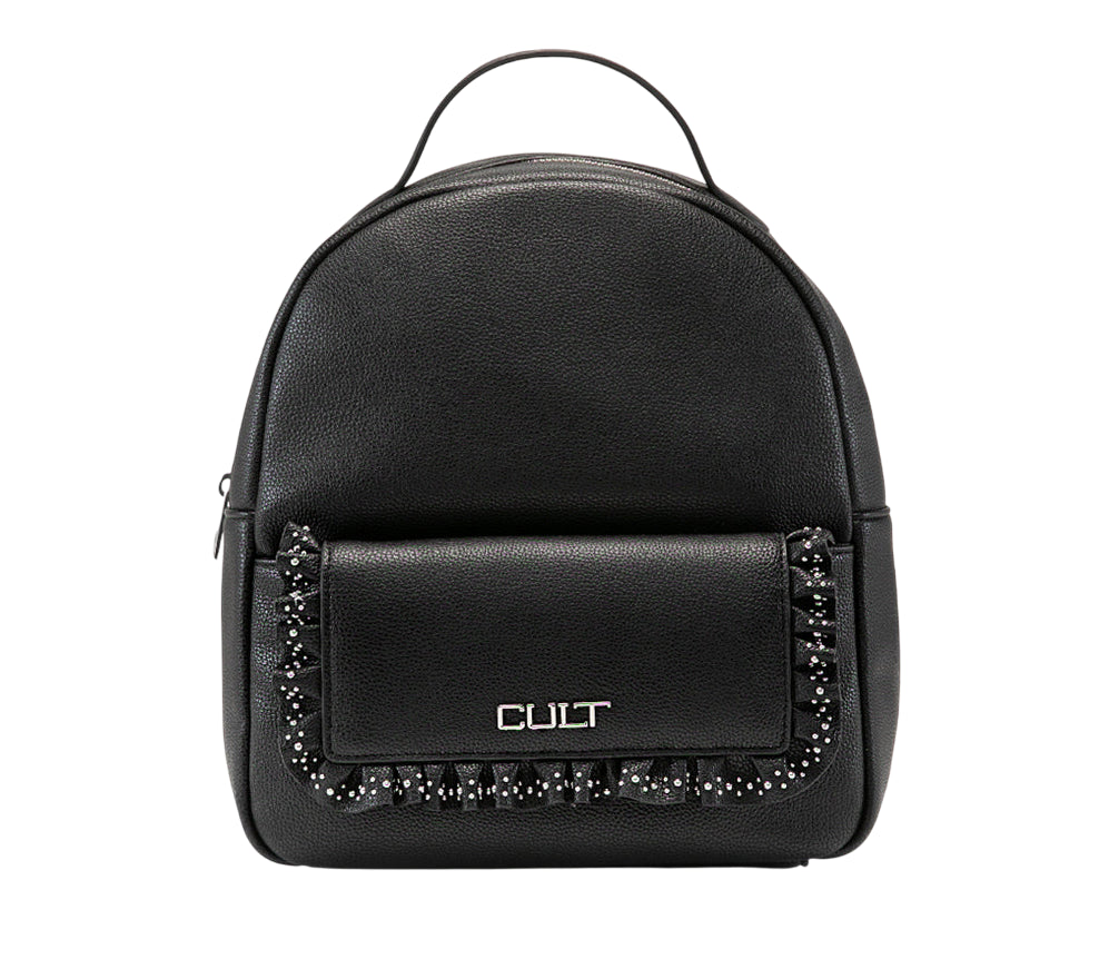 Cult Zaino Yoko Nero X4FPWX060065999 – Zaino Elegante in Ecopelle Donna con Rouches