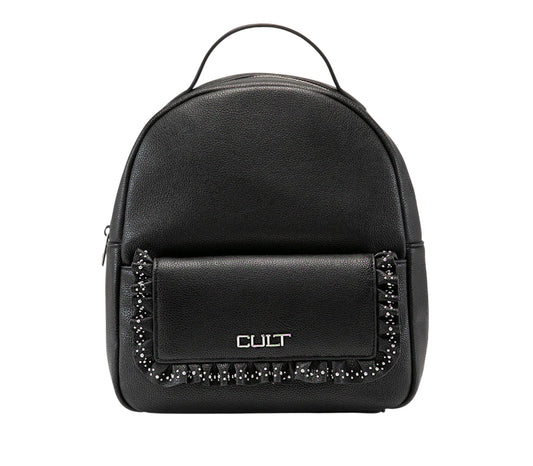 Cult Zaino Yoko Nero X4FPWX060065999 – Zaino Elegante in Ecopelle Donna con Rouches