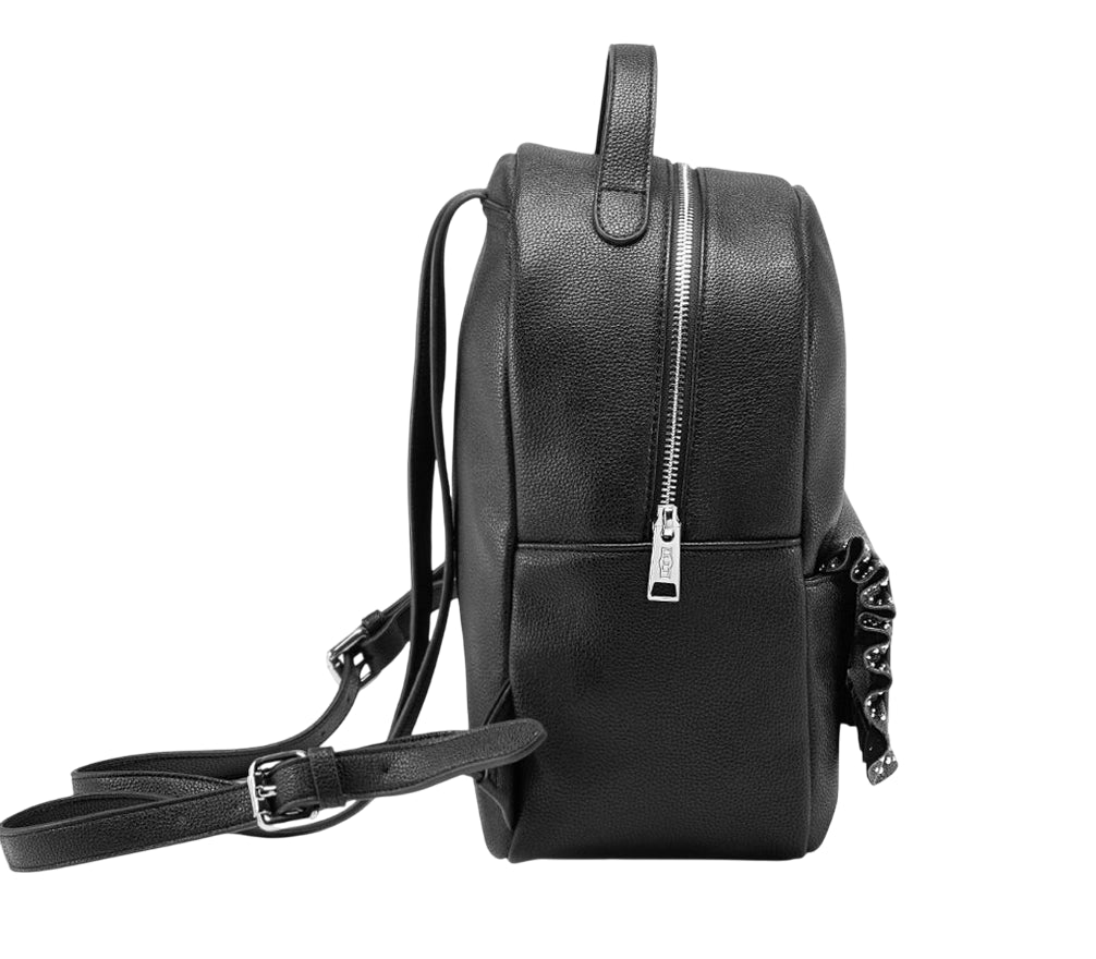 Cult Zaino Yoko Nero X4FPWX060065999 – Zaino Elegante in Ecopelle Donna con Rouches