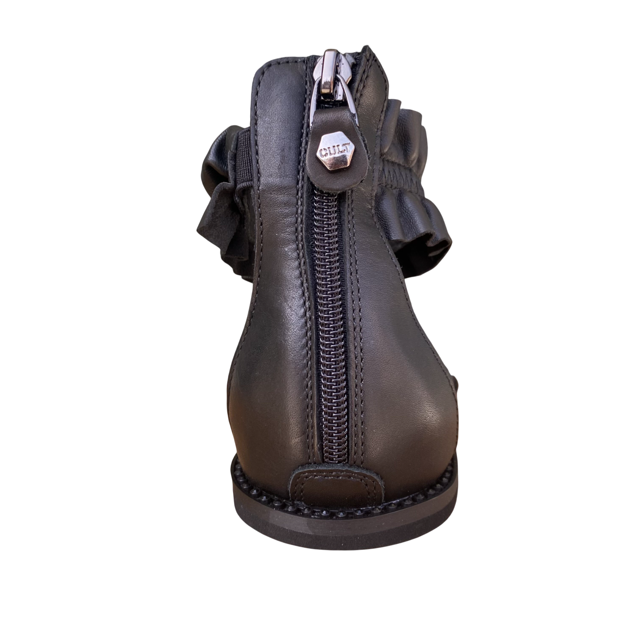 Cult sandalo flat da donna con fascia rouche alla caviglia Roshelle 4495 nero