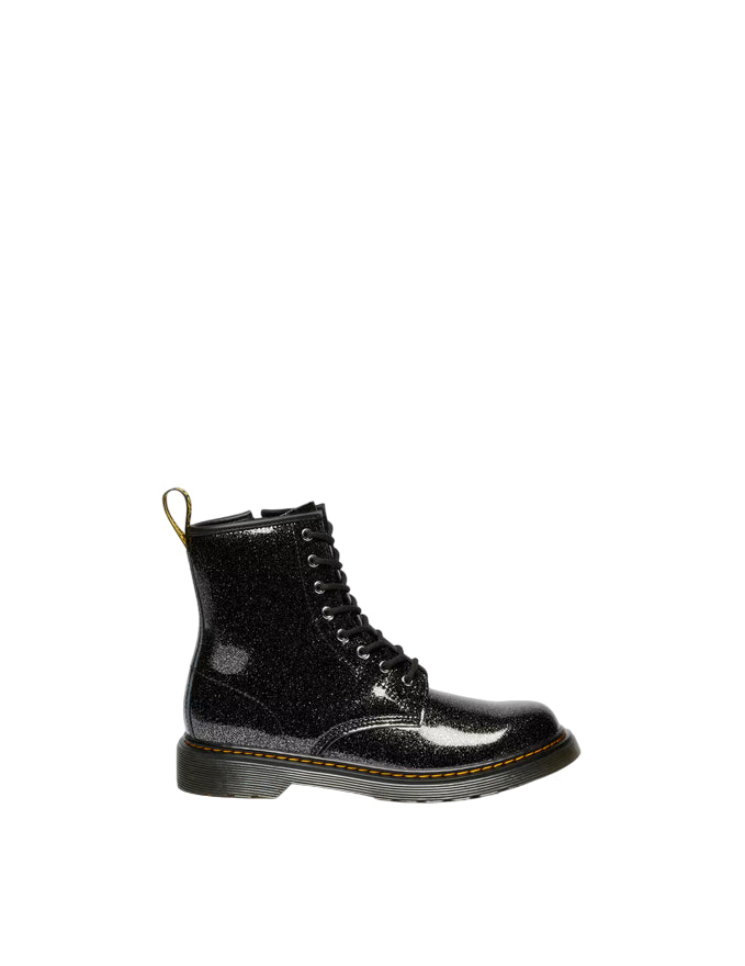 Dr. Martens – Stivali Junior 1460 Glitter 41436001 Nero & Argento | Design Brillante, Pelle Glitterata Kids, Comfort Protezione