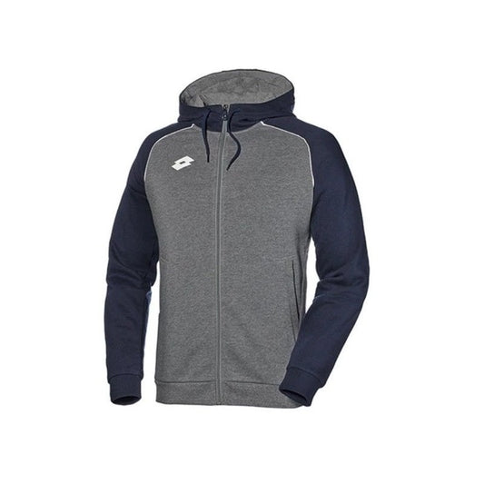 Felpa Lotto Delta Plus T5575 blu-grigio junior con cappuccio, tessuto morbido per comfort superiore durante sport e tempo libero