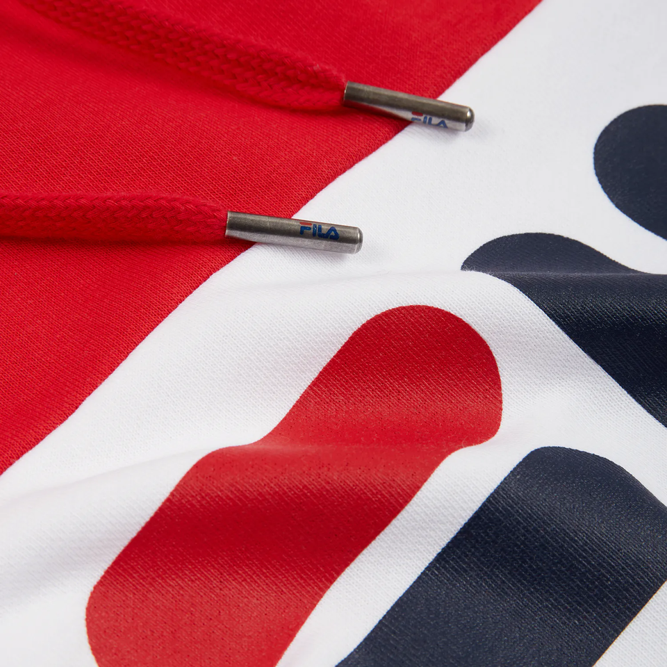 Fila felpa con cappuccio e logo da uomo Night Blocked Hoody 687001 G06 rosso-bianco-blu