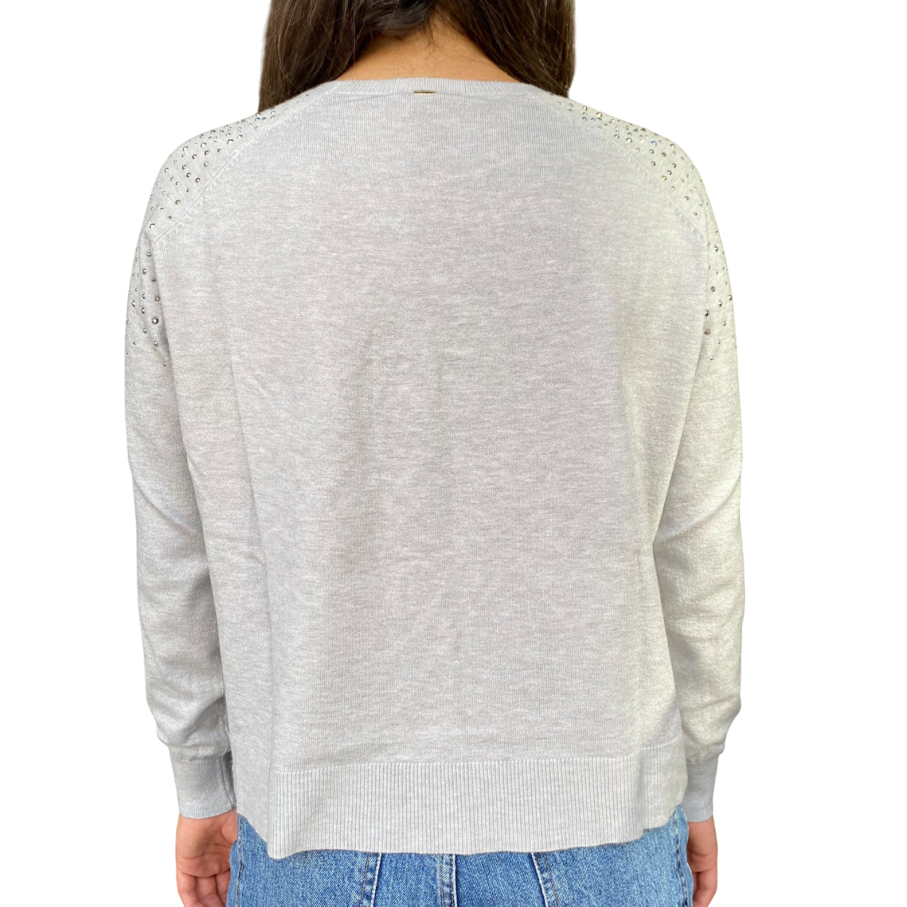 GRIFFAI - Maglia a Girocollo DGF5636 Perla da Donna con Strass - retro