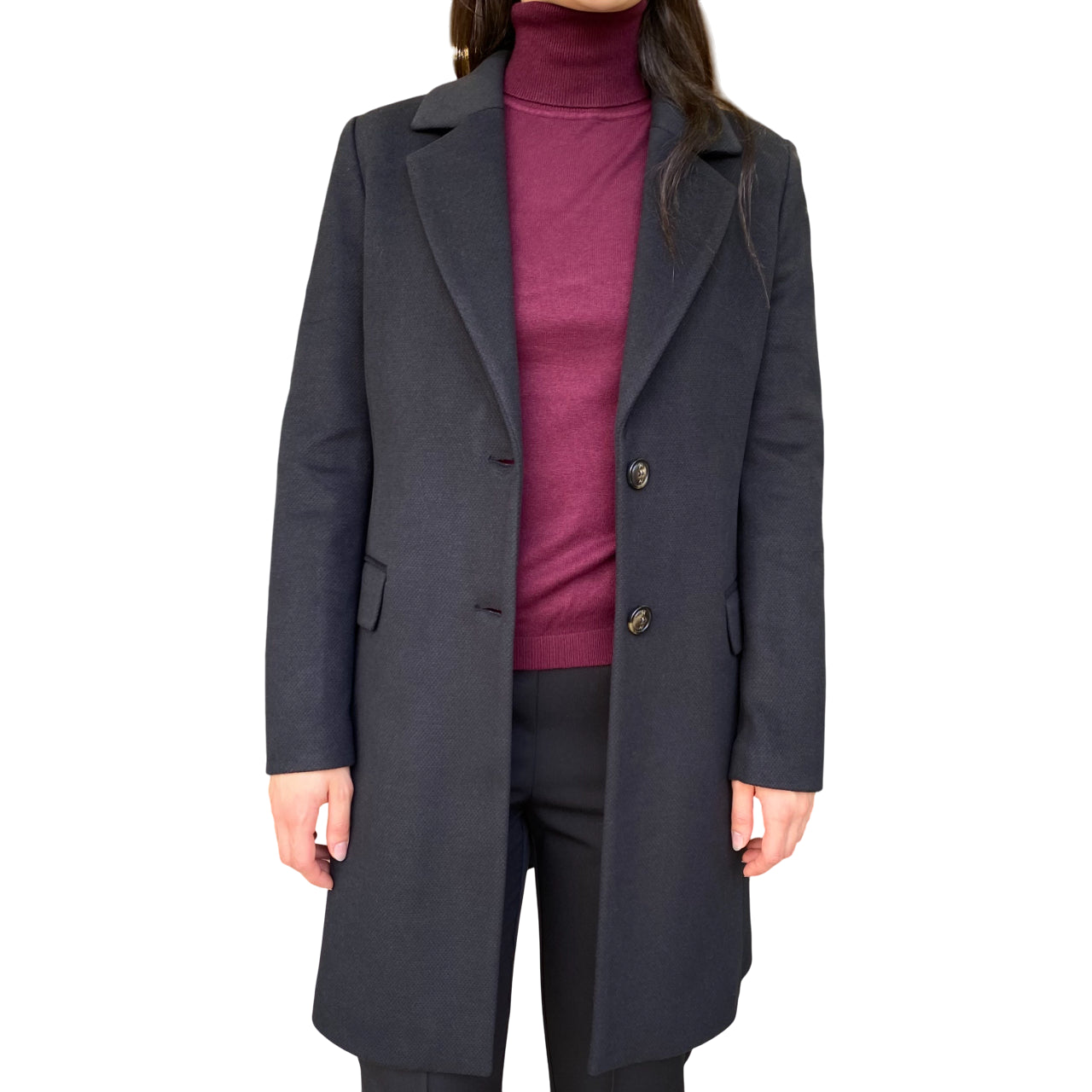GRIFFAI D6050: Cappotto Baronetto Donna Nero