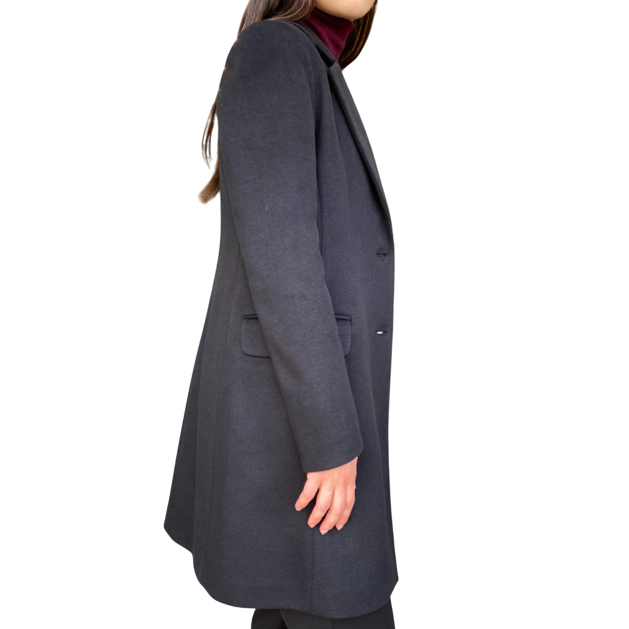 GRIFFAI D6050: Cappotto Baronetto Donna Nero - laterale