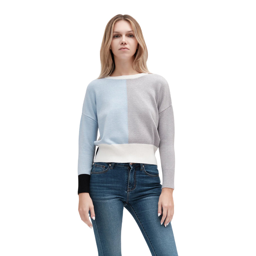 GRIFFAI Maglia Donna DGF5683 Celeste-Grigio