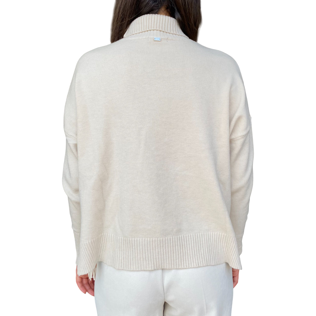 GRIFFAI Maglia Donna con frange DGF5653 Beige - retro