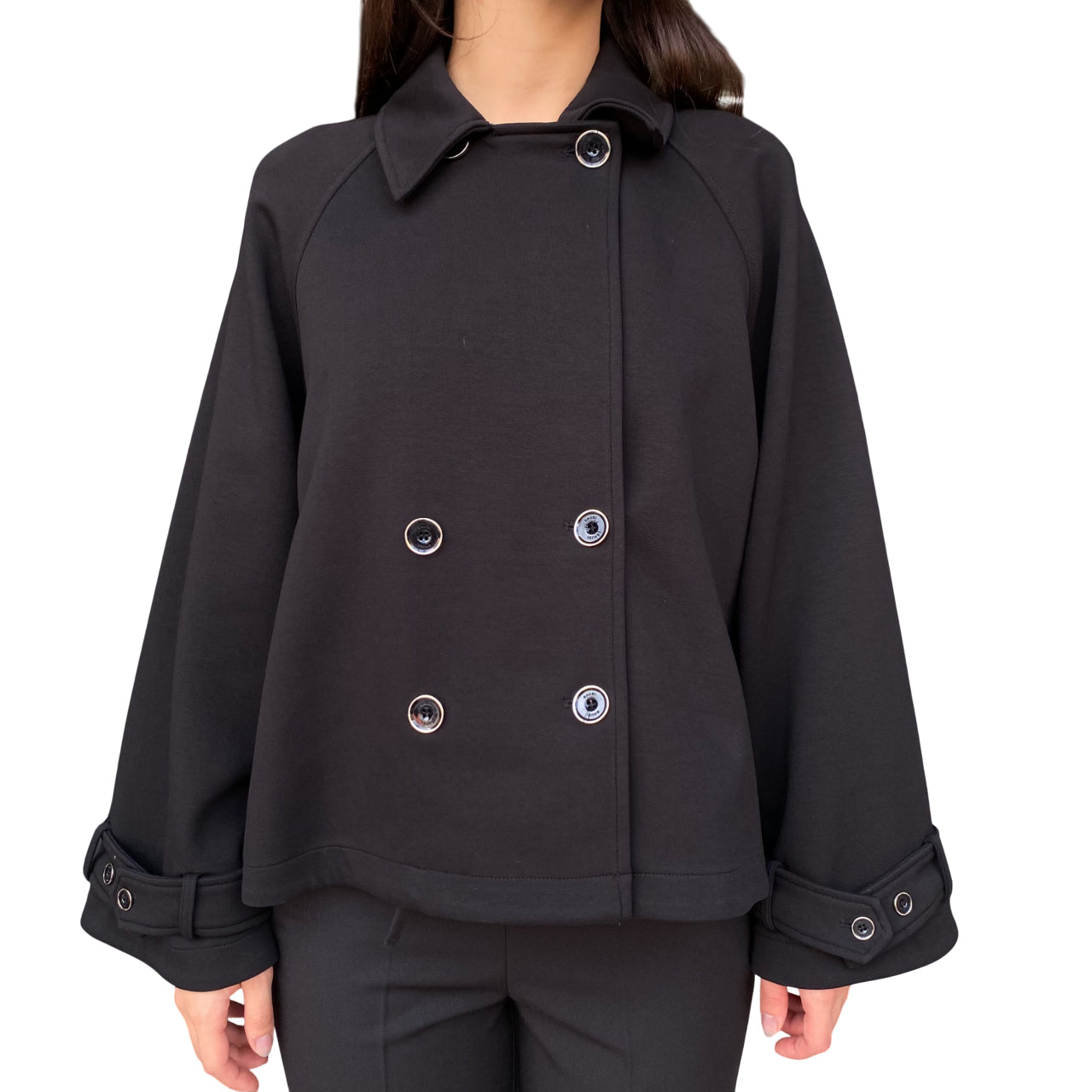 Gaudì Caban Donna Doppiopetto Nero 521BD34002 | Giacca in Cotone