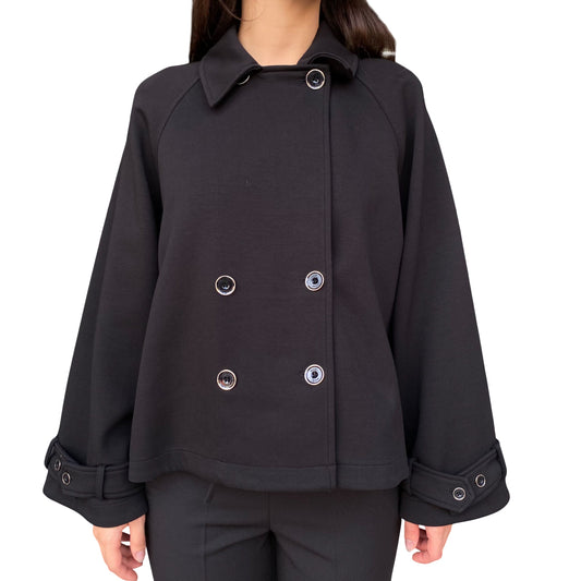 Gaudì Caban Donna Doppiopetto Nero 521BD34002 | Giacca in Cotone
