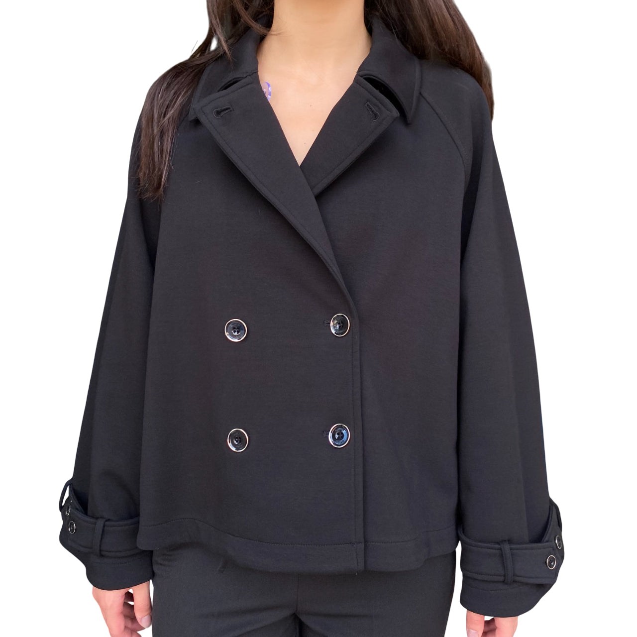 Gaudì Caban Donna Doppiopetto Nero 521BD34002 | Giacca in Cotone - fronte