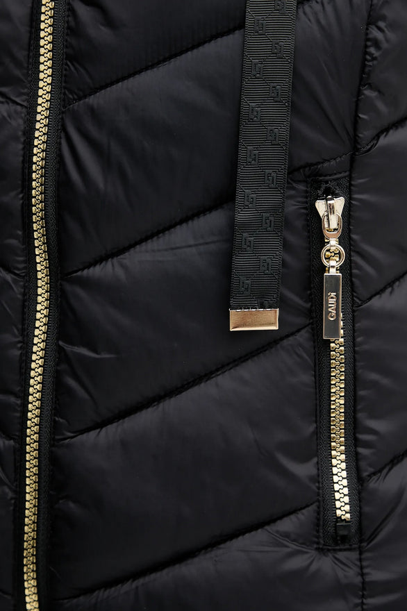 Gaudì Gilet Donna in Nylon Nero 521BD35003 | Gilet Trapuntato con Cappuccio - tasca